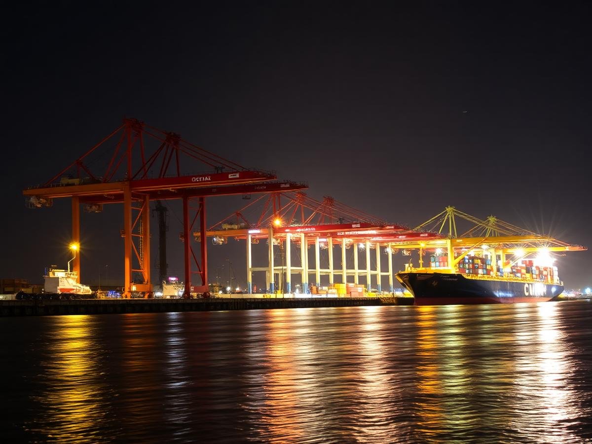 Port at night